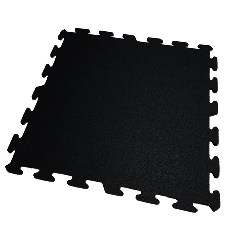 A black ecore athletic interlocking rubber gym flooring tile for homes