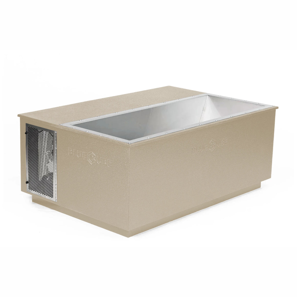 Beige BlueCube CoreChill 3 Elite Cold Plunge Tub which is commercial grade and handmade in America