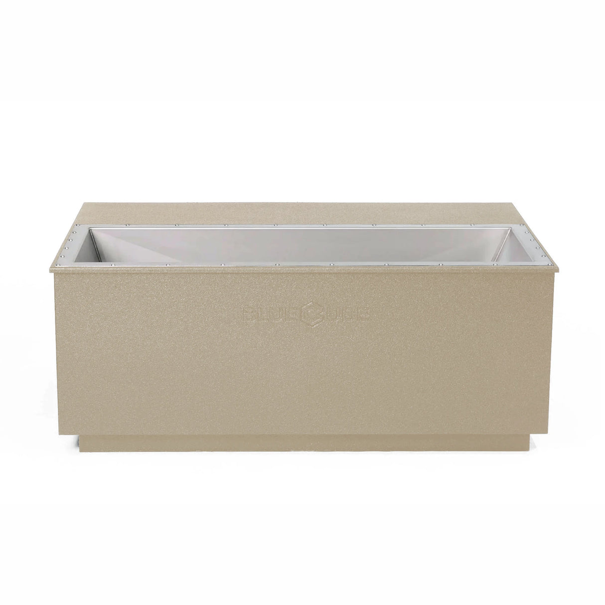 Beige BlueCube CoreChill 3 Elite Cold Plunge Tub which is commercial grade and handmade in America