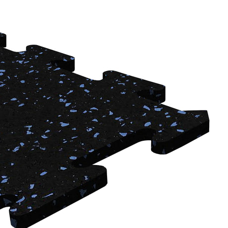 A black and blue ecore athletic interlocking rubber gym flooring tile for homes