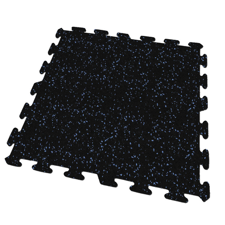 A black and blue ecore athletic interlocking rubber gym flooring tile for homes