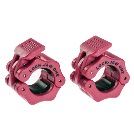 Lock-Jaw One Barbell Collars - Commercial Grade Barbell Clamps, Different Color Options including Black and Pink, 1 Year Commercial Warranty, One Inch Diameter for Smaller Barbells