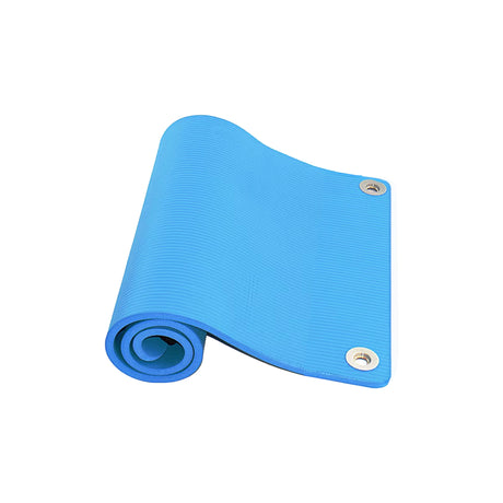 Medium length blue foam exercise mat by Perform Better