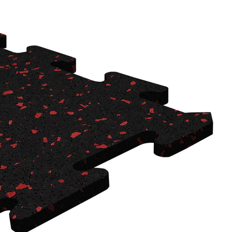 A black and red ecore athletic interlocking rubber gym flooring tile for homes